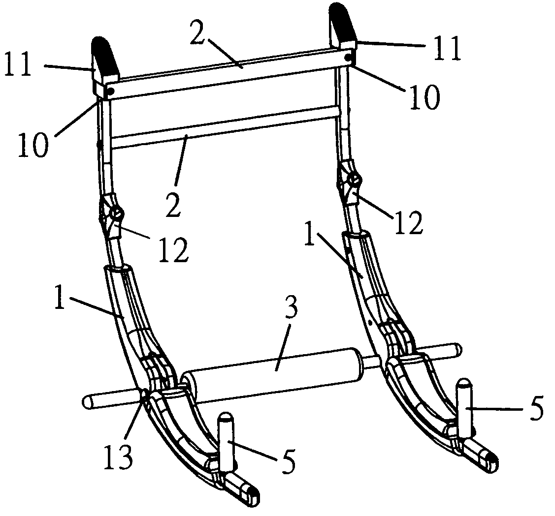 Doorframe suspension type parallel-bar exercising apparatus