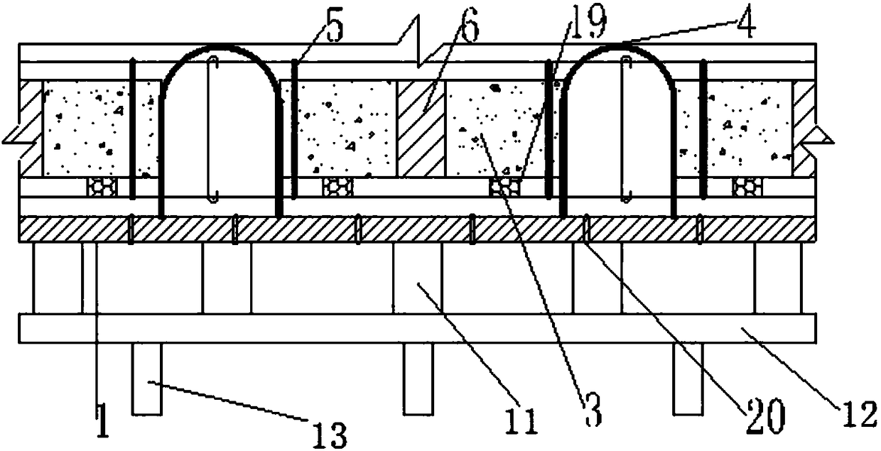 Construction method of long-span ultra-thick cast-in-place post-tensioning prestressed hollow slab with slow bond