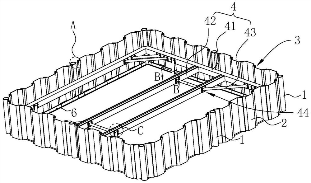 Fabricated cofferdam structure and construction method