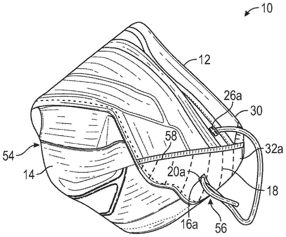 Respirator including adjustable strap and method of forming same