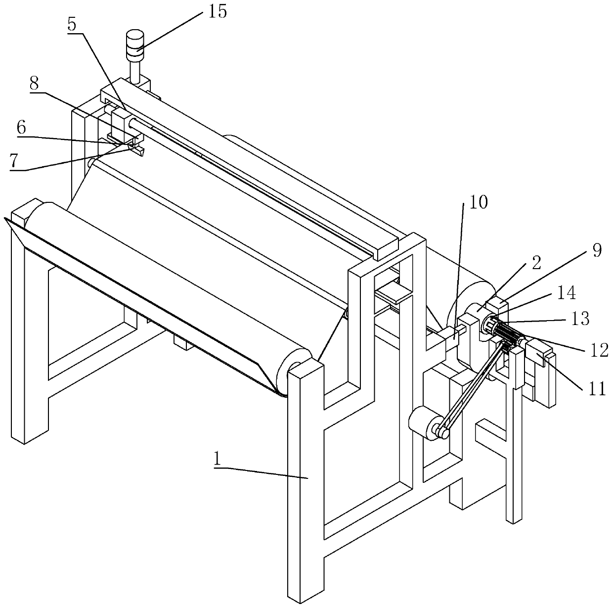 Printing machine winding mechanism with paper cutting and discharging functions