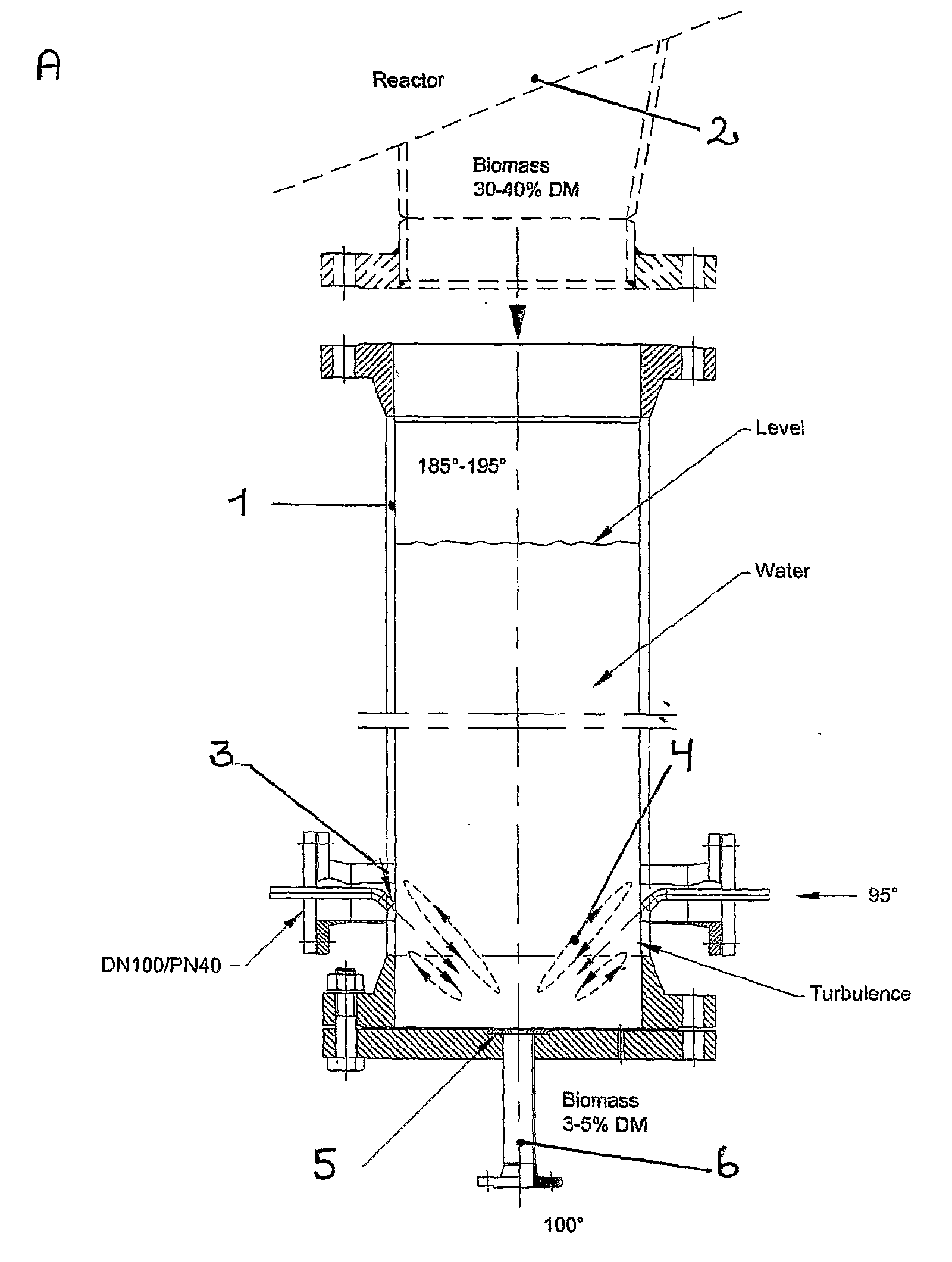 Device and methods for discharging pretreated biomass from higher to lower pressure regions