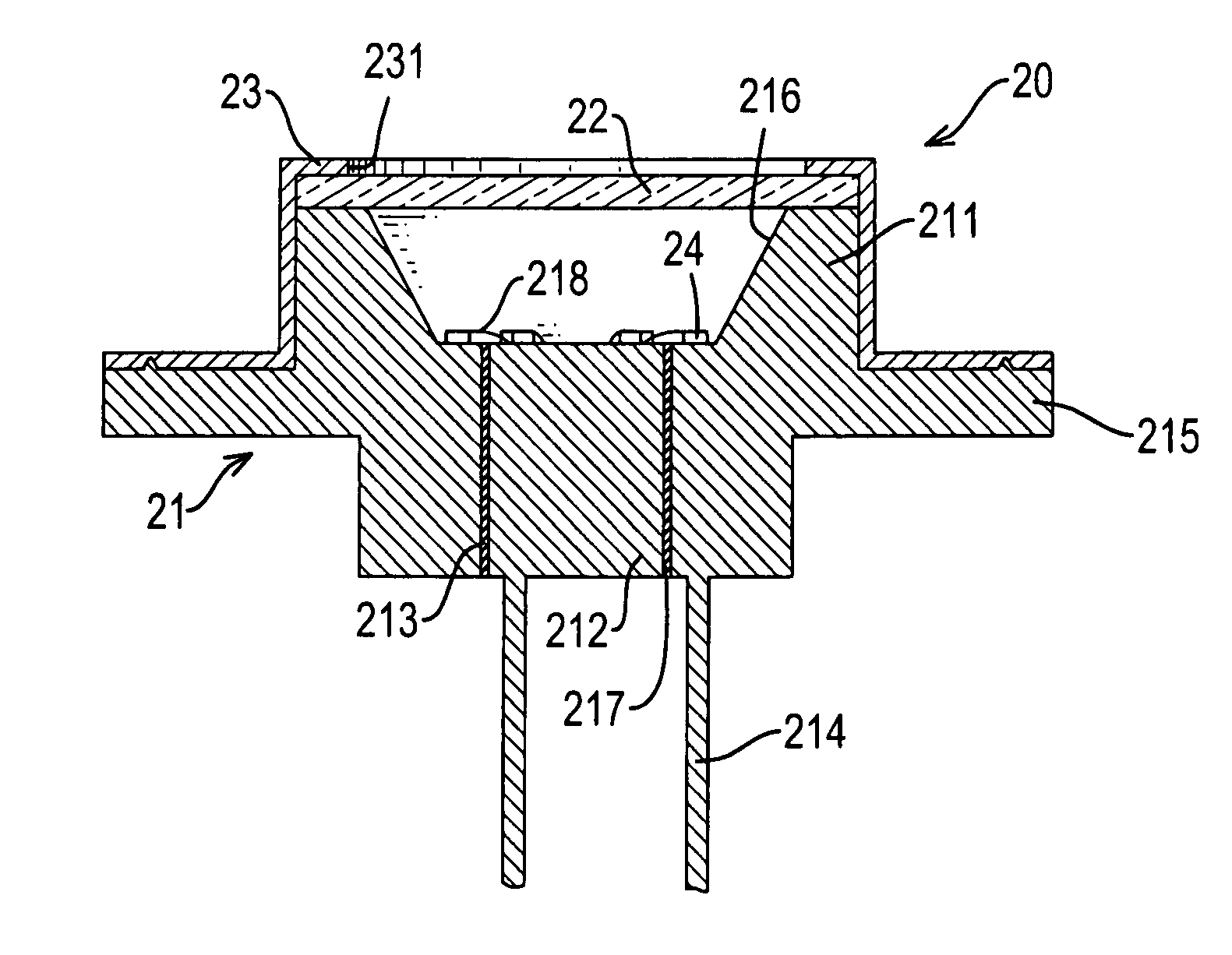 High brightness LED apparatus with an integrated heat sink