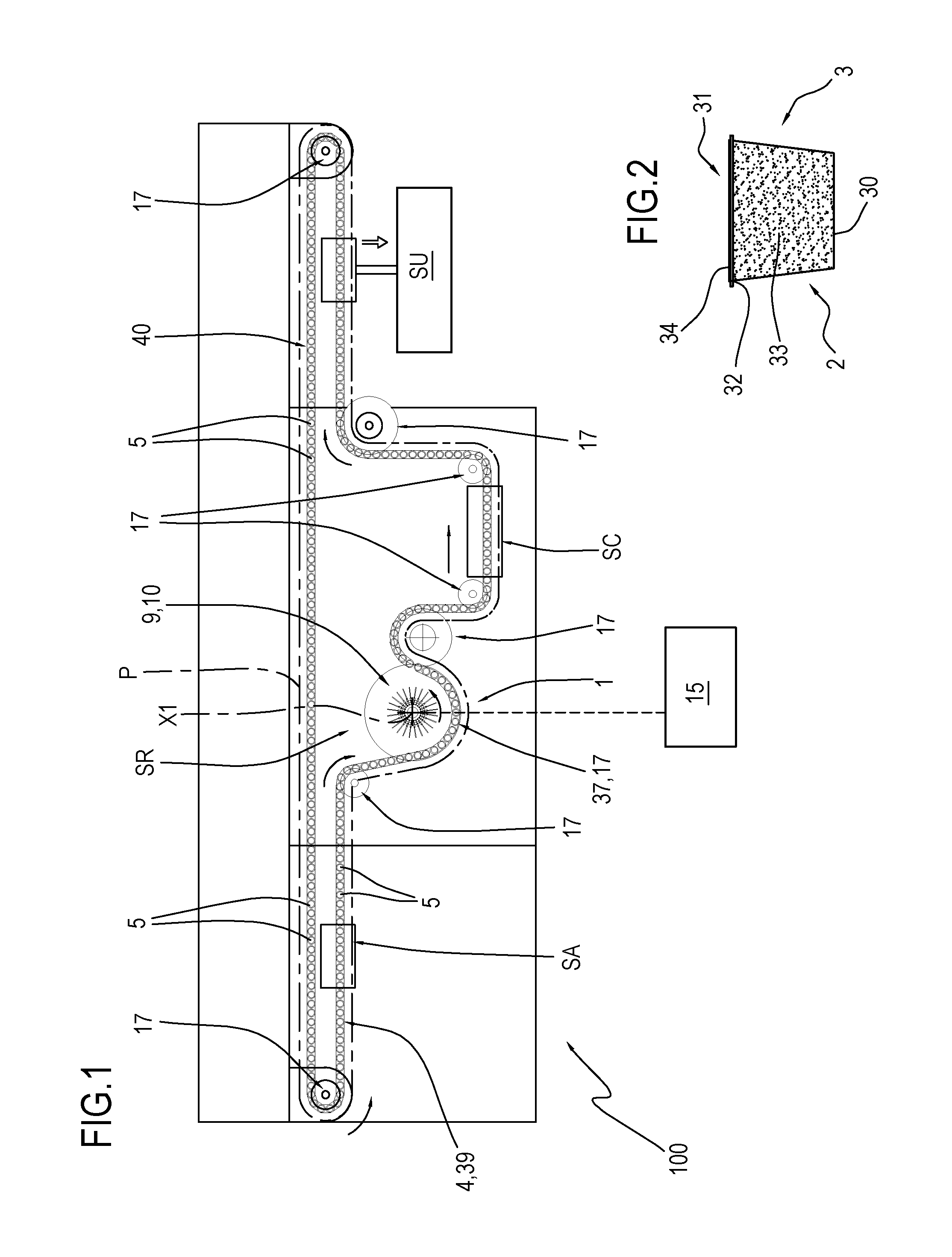 Unit and method for filling containers forming single-use capsules for extraction or infusion beverages