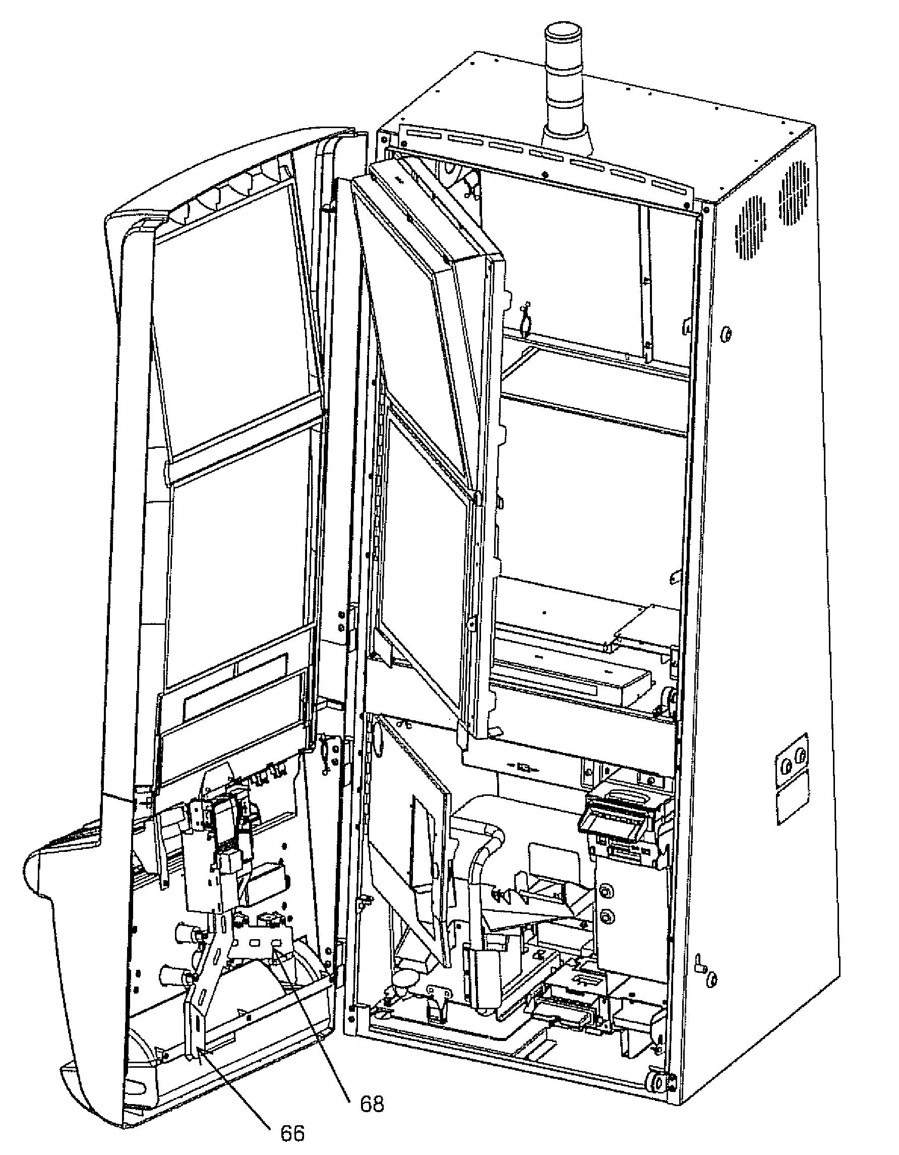 Gaming machine and cabinets therefor