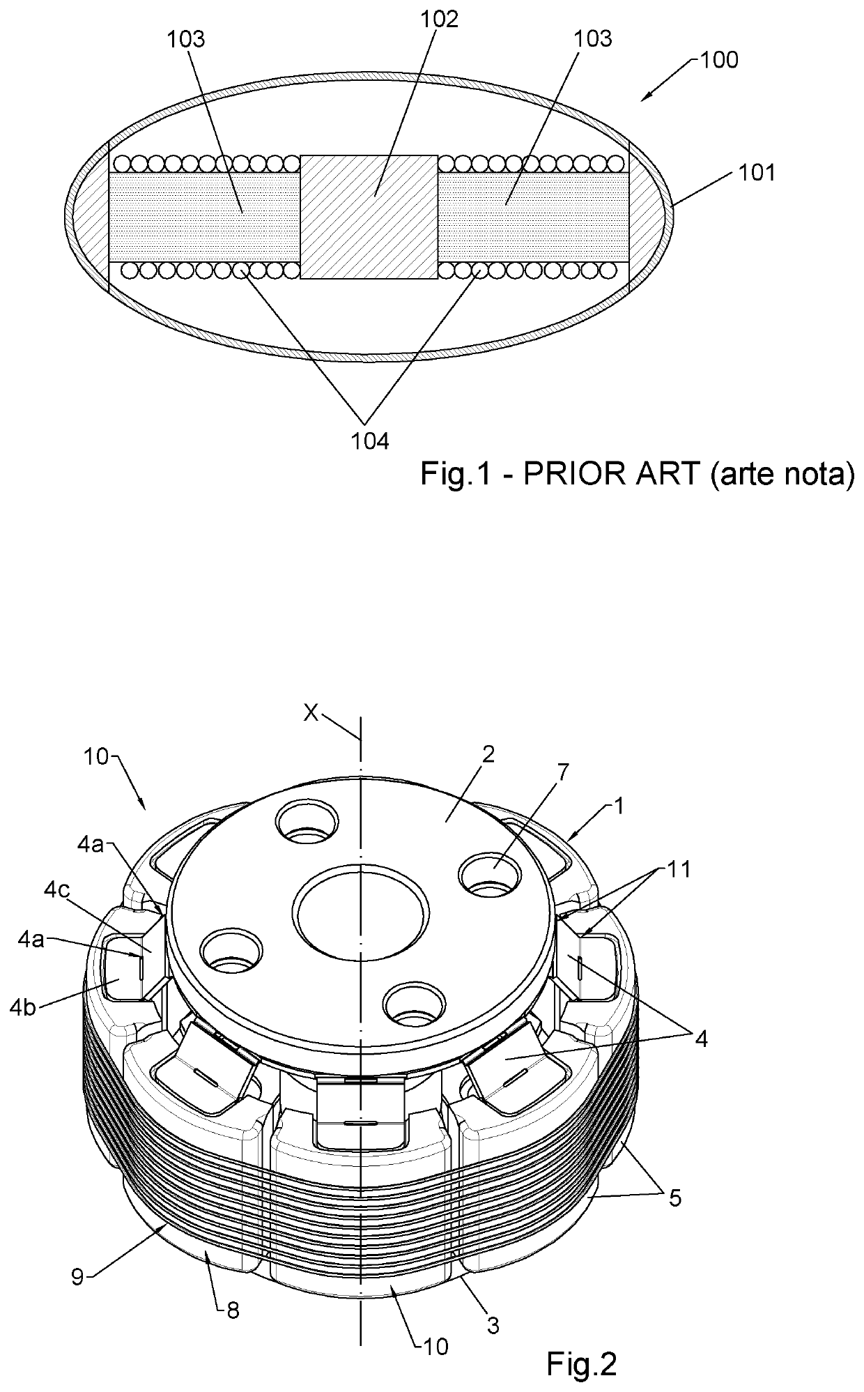 Transducer structure, transducer comprising such transducer structure, and sensor comprising said transducer