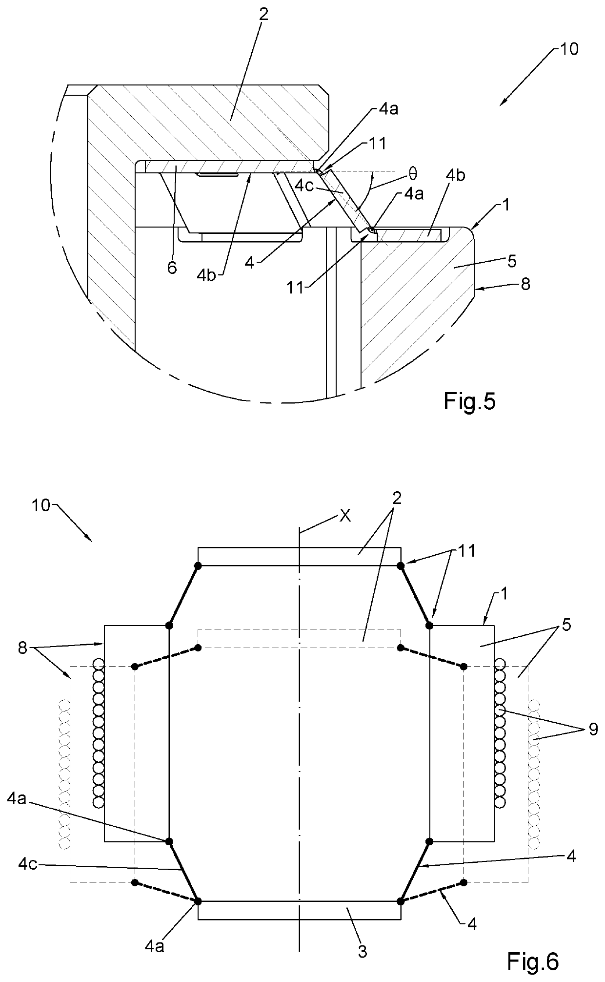 Transducer structure, transducer comprising such transducer structure, and sensor comprising said transducer