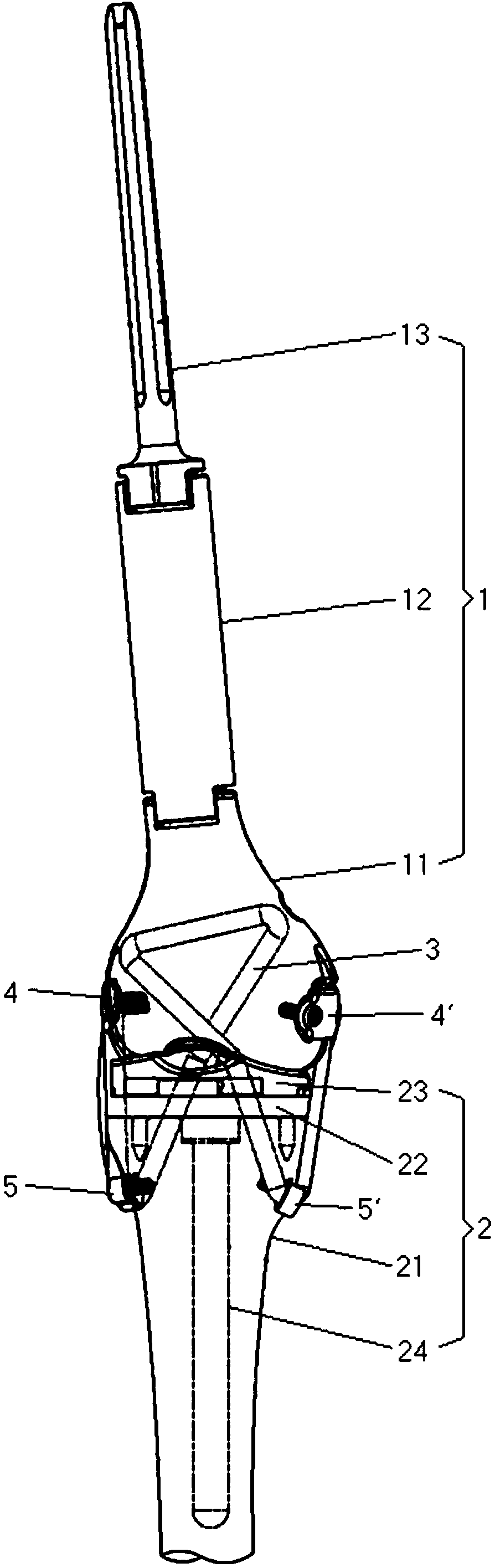 Bionic tumor type knee joint prosthesis