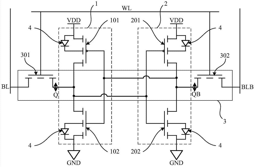 Silicon-on-insulator (SOI) six-transistor static random access memory (SRAM) unit and fabrication method thereof