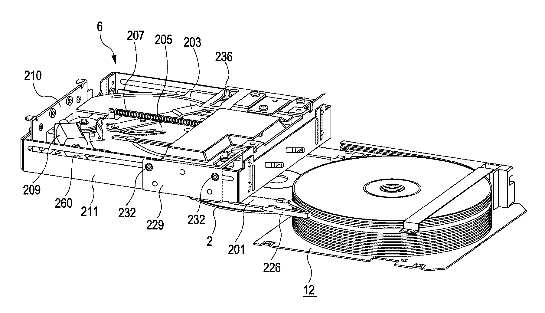 Mechanism to load disc from cartridge to recording apparatus