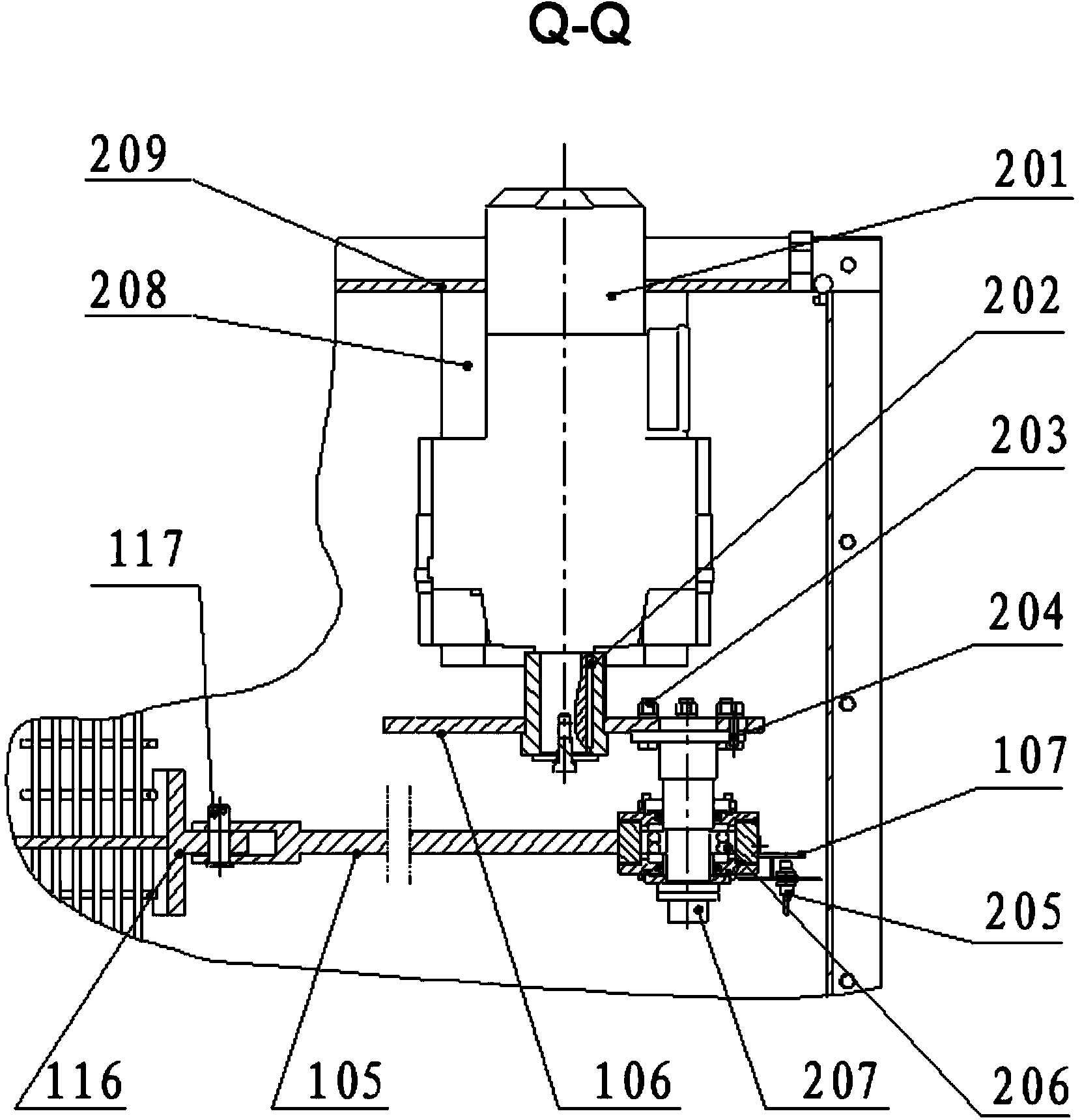 Transmission mechanism of non-magnetic metal automatic separator