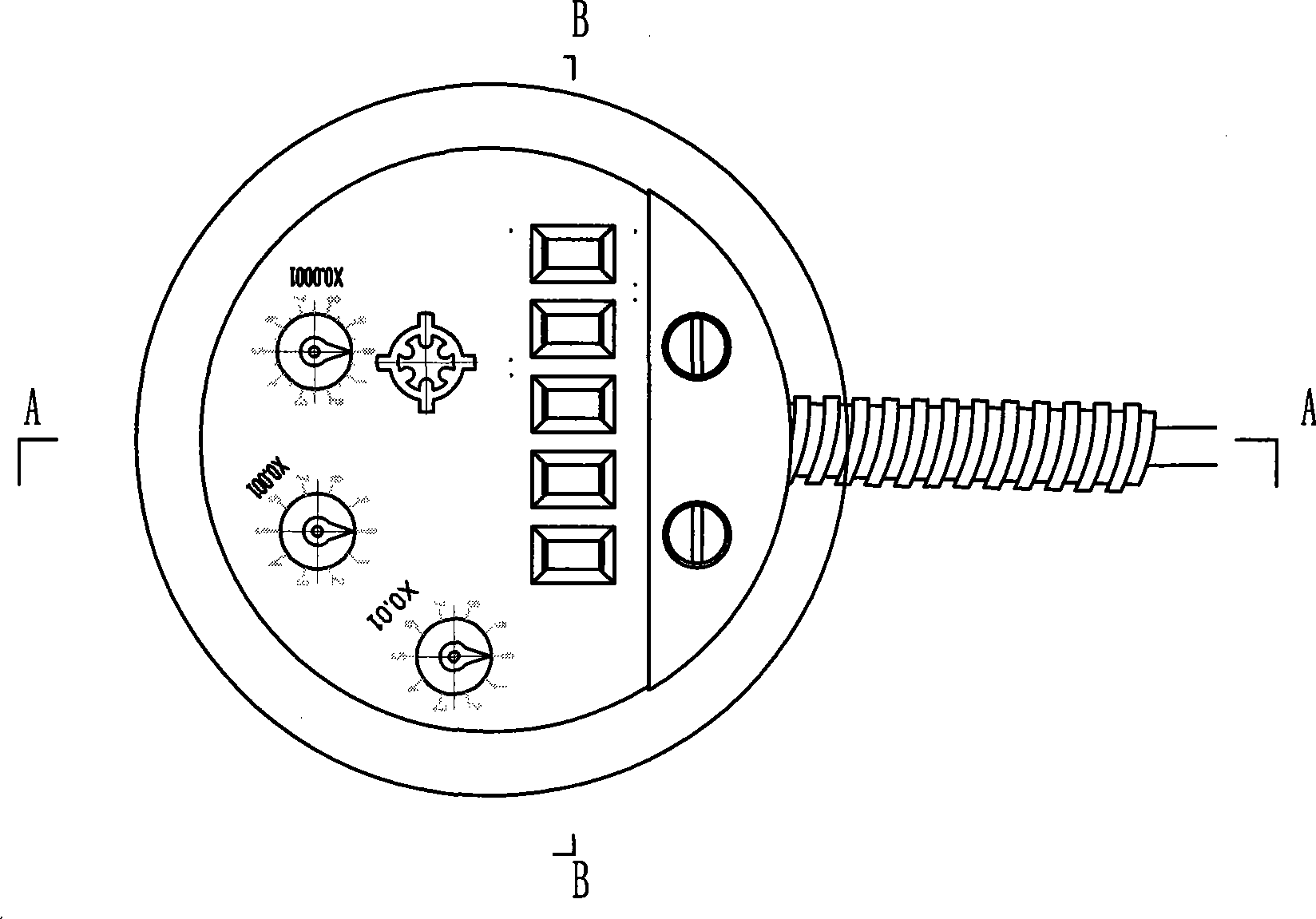 Liquid seal electronic direct-reading water meter