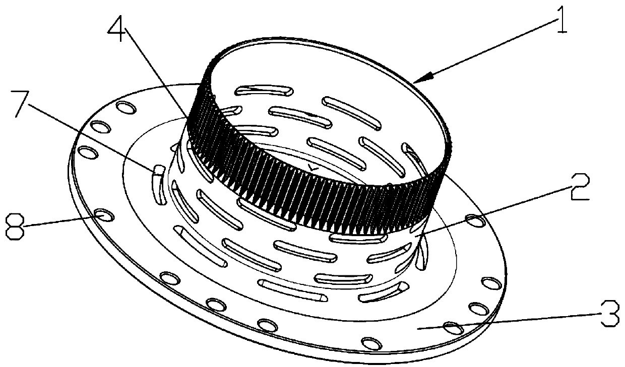 Flexible gear with destressing holes and preparation technology thereof