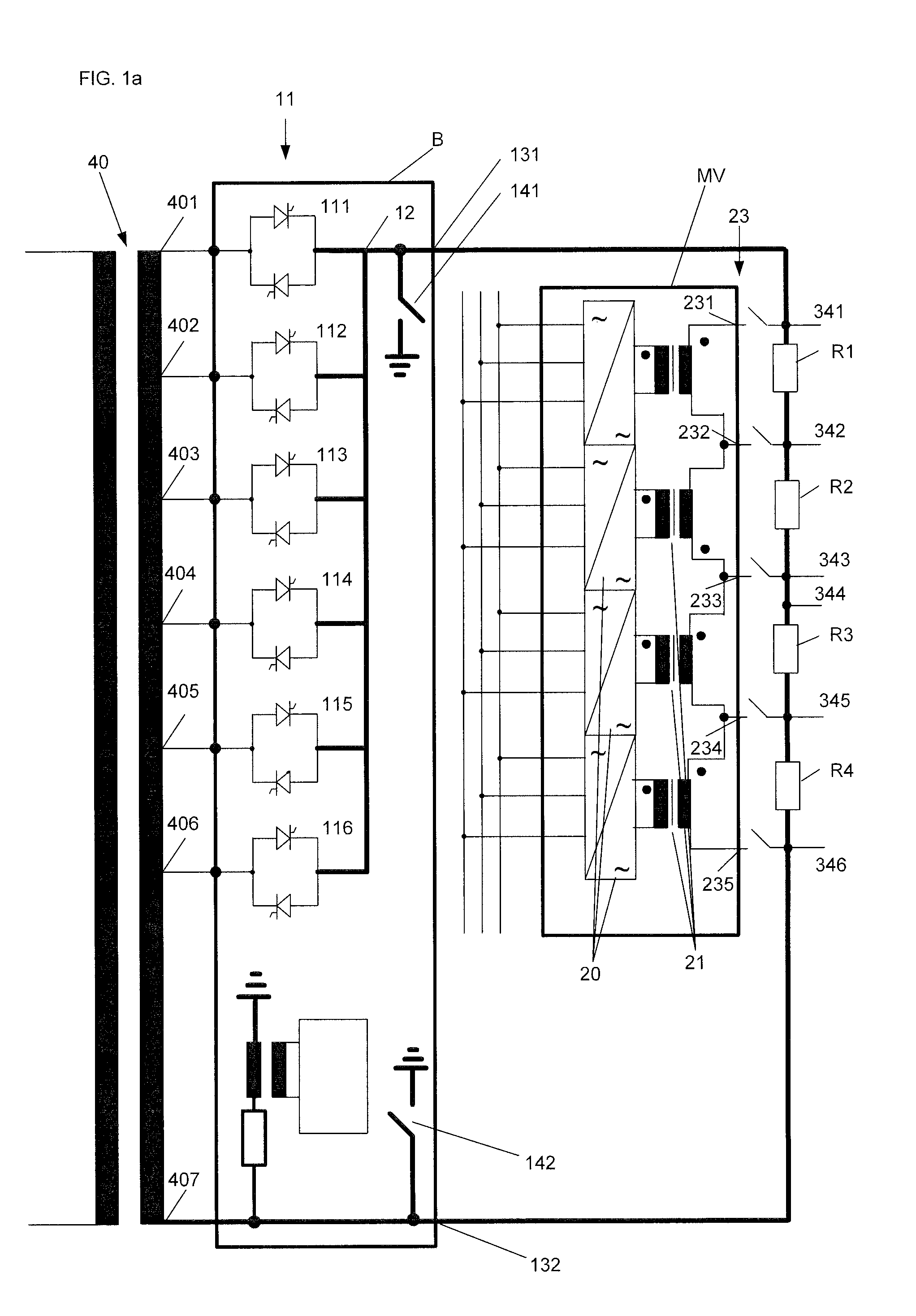 Modular power supply arrangement, in particular for reactors for producing polysilicon