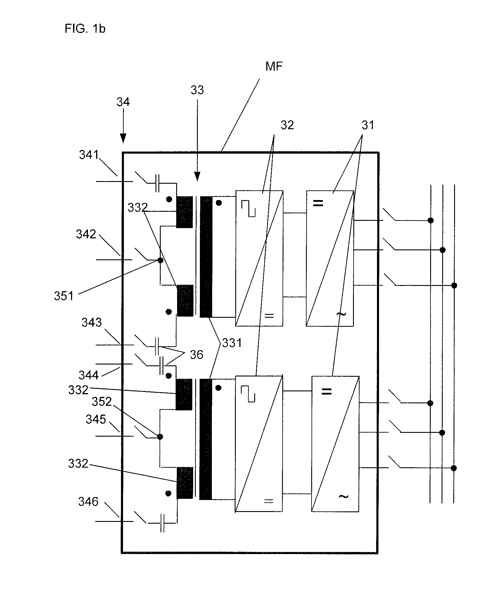 Modular power supply arrangement, in particular for reactors for producing polysilicon