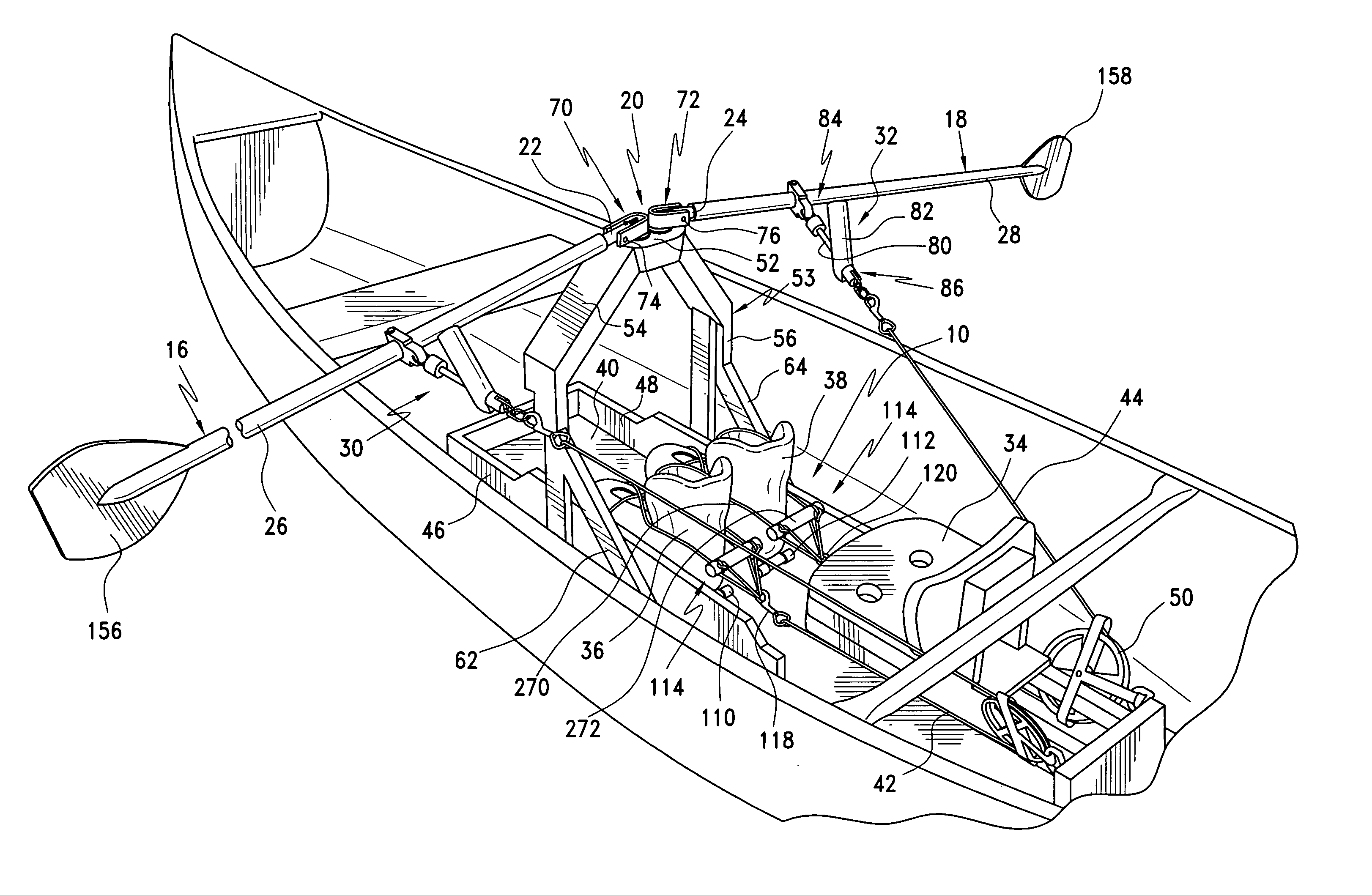 Rolling heel, forward facing rowing system