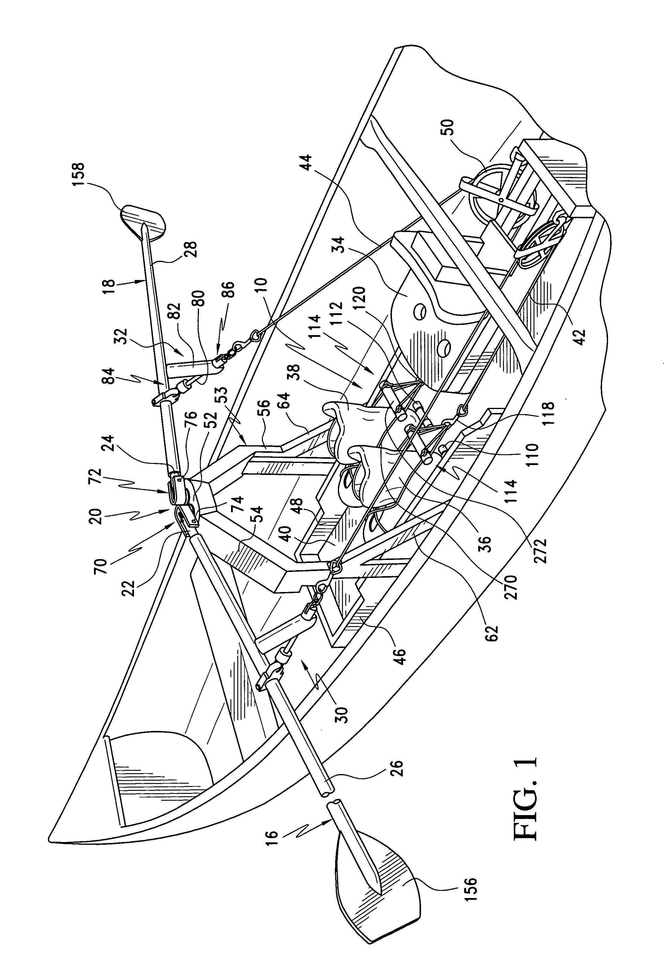 Rolling heel, forward facing rowing system