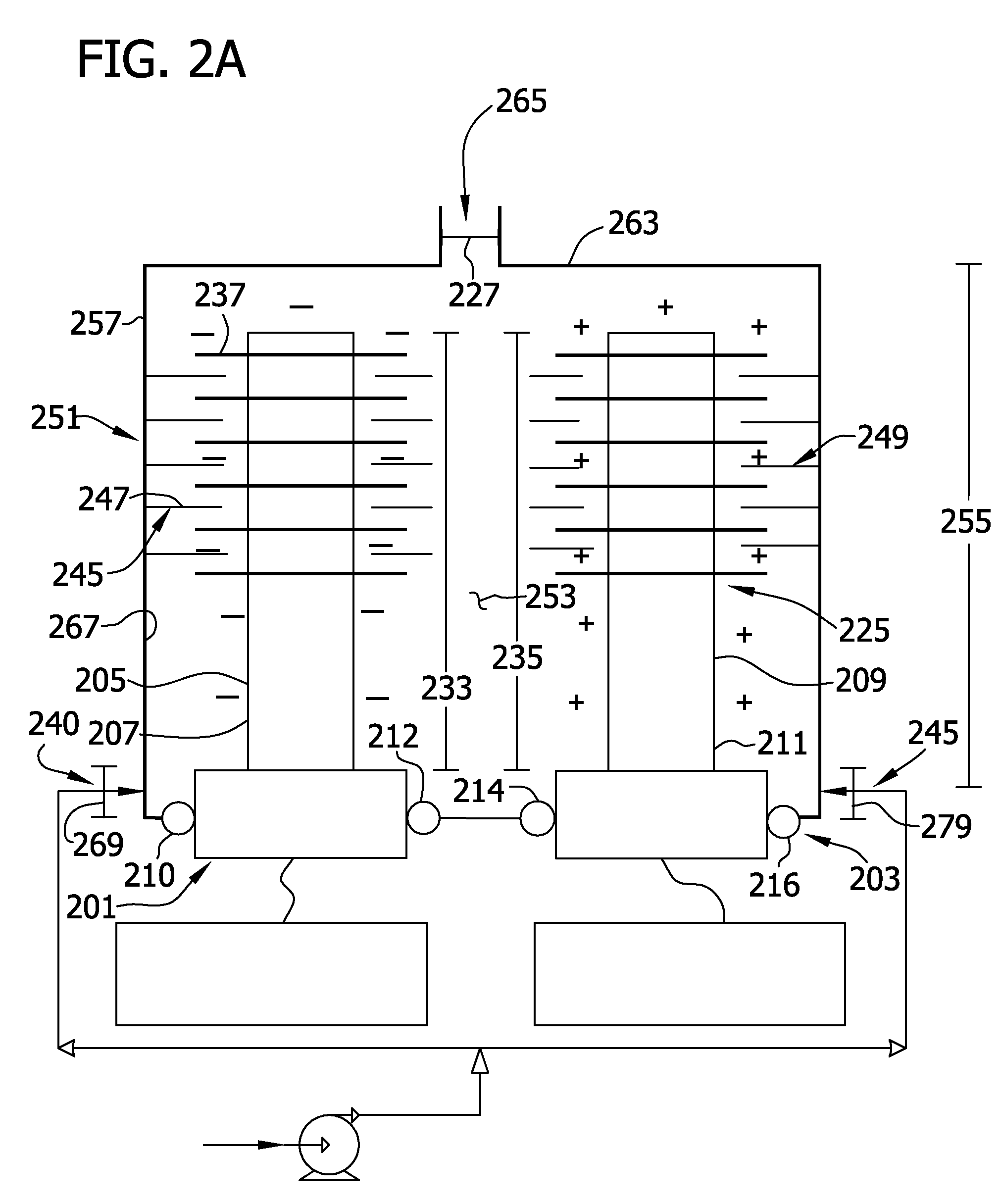 Treatment chamber for separating compounds from aqueous effluent