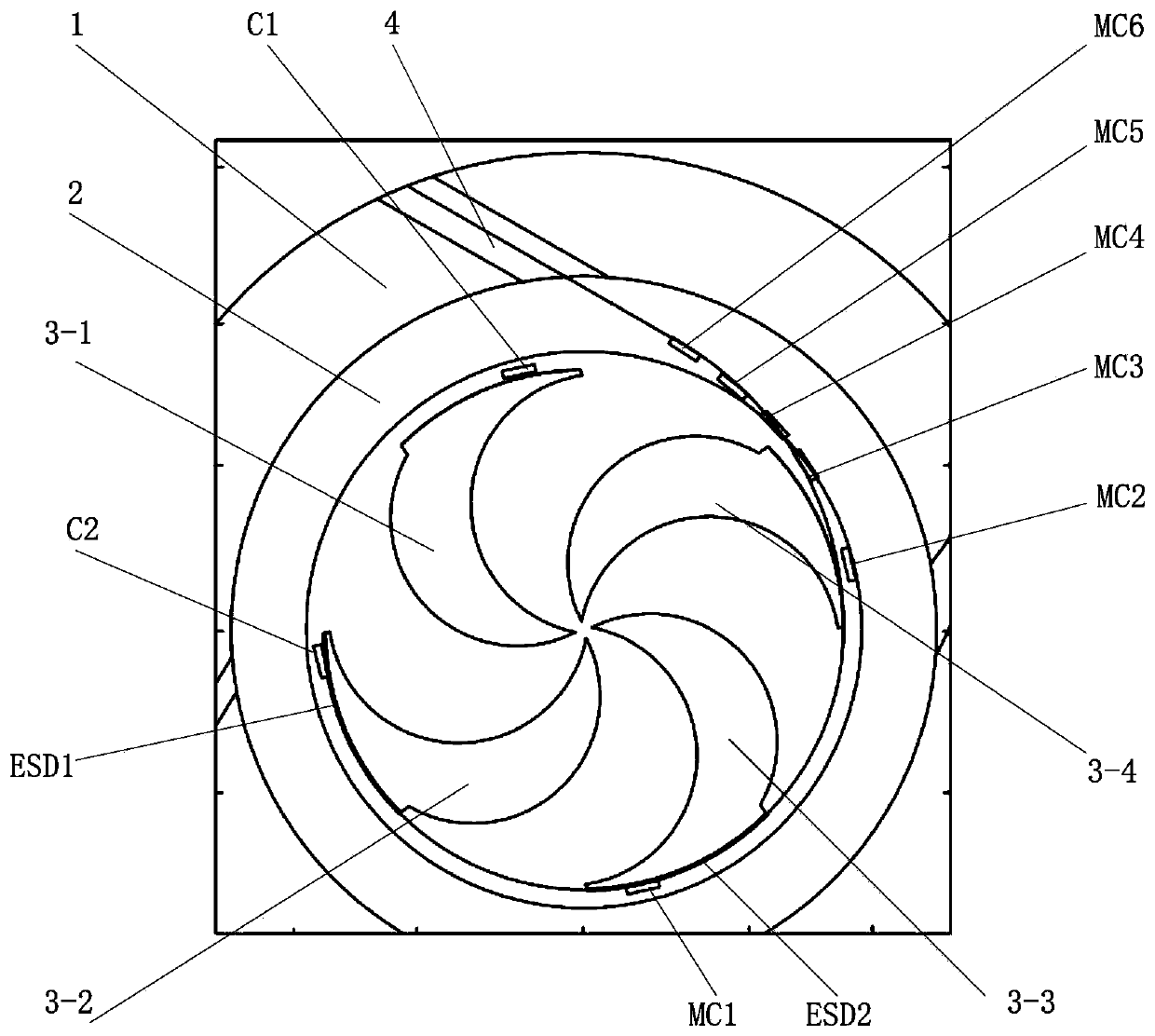 Device and method for first harmonic shimming of extraction magnetic channel in superconducting cyclotron