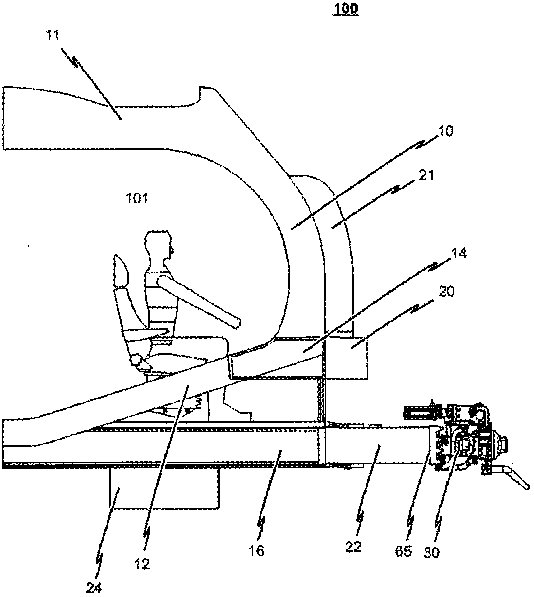 Vehicle front-end for mounting to the front face of a track-bound vehicle, in particular a rail vehicle