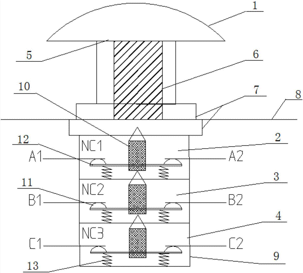 A hydraulic push steel emergency stop device for a heating furnace