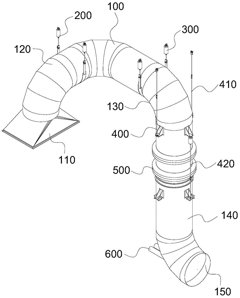 Boiler hot primary air pipe hanger layout structure