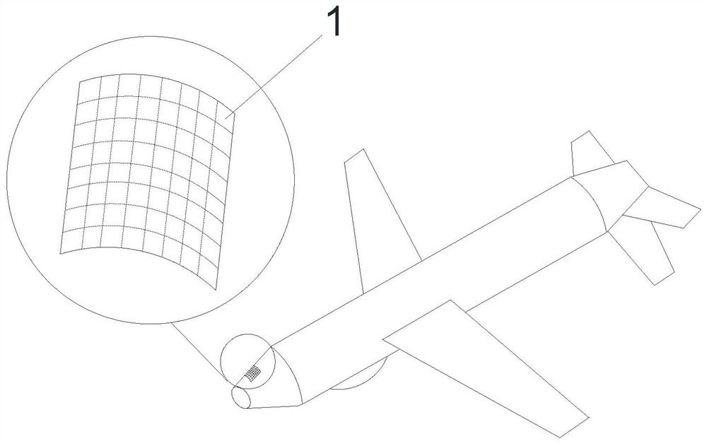 High-gain conformal antenna suitable for head of high-speed aircraft