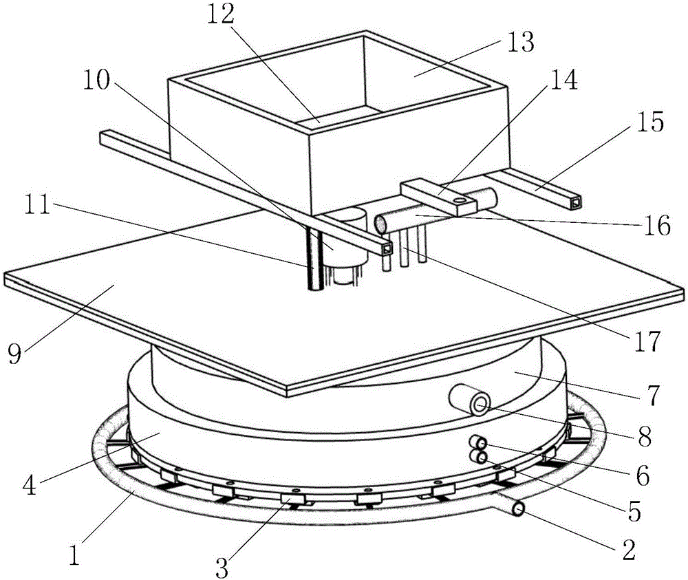 Heat compensation device and method of glass wool centrifugal machine