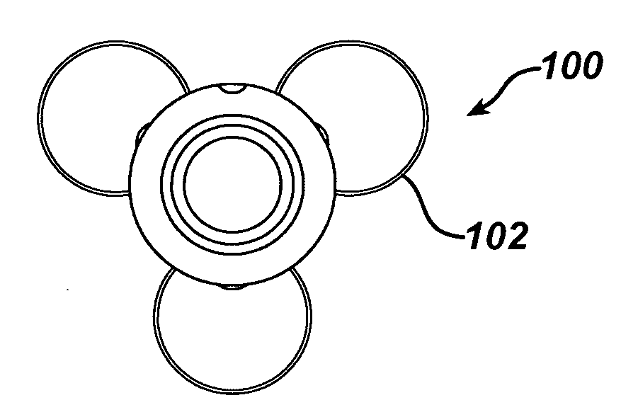 Subcutaneous injection port with stabilizing elements