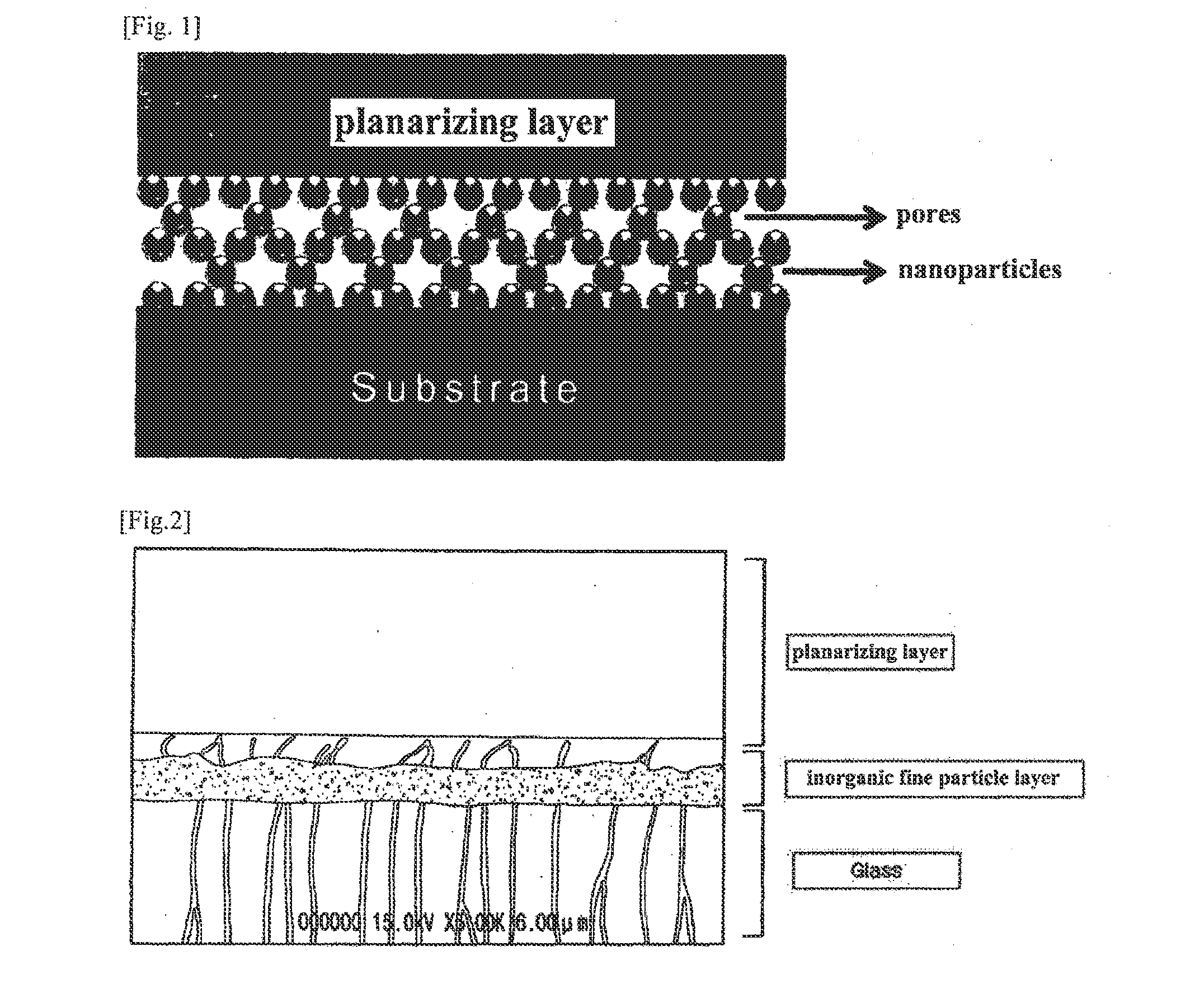 Inorganic particle scattering film having a good light-extraction performance