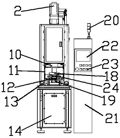 Large-tonnage high-precision servo powder forming machine