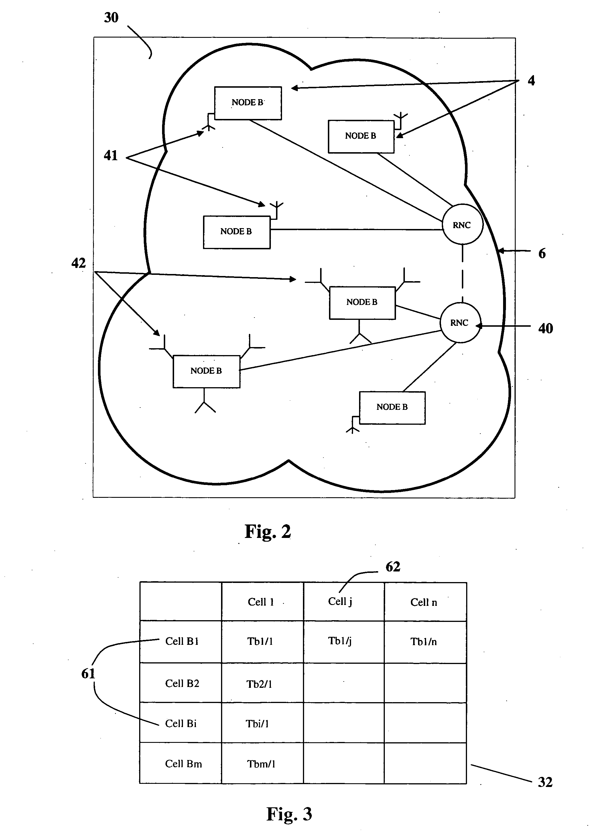 Method of calculating and displaying mutual interference in the down direction in a cellular radiotelephone network with a W-CDMA type access