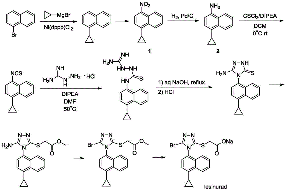 Method for producing lesinurad intermediate 4-cyclopropyl-1-naphthylamine