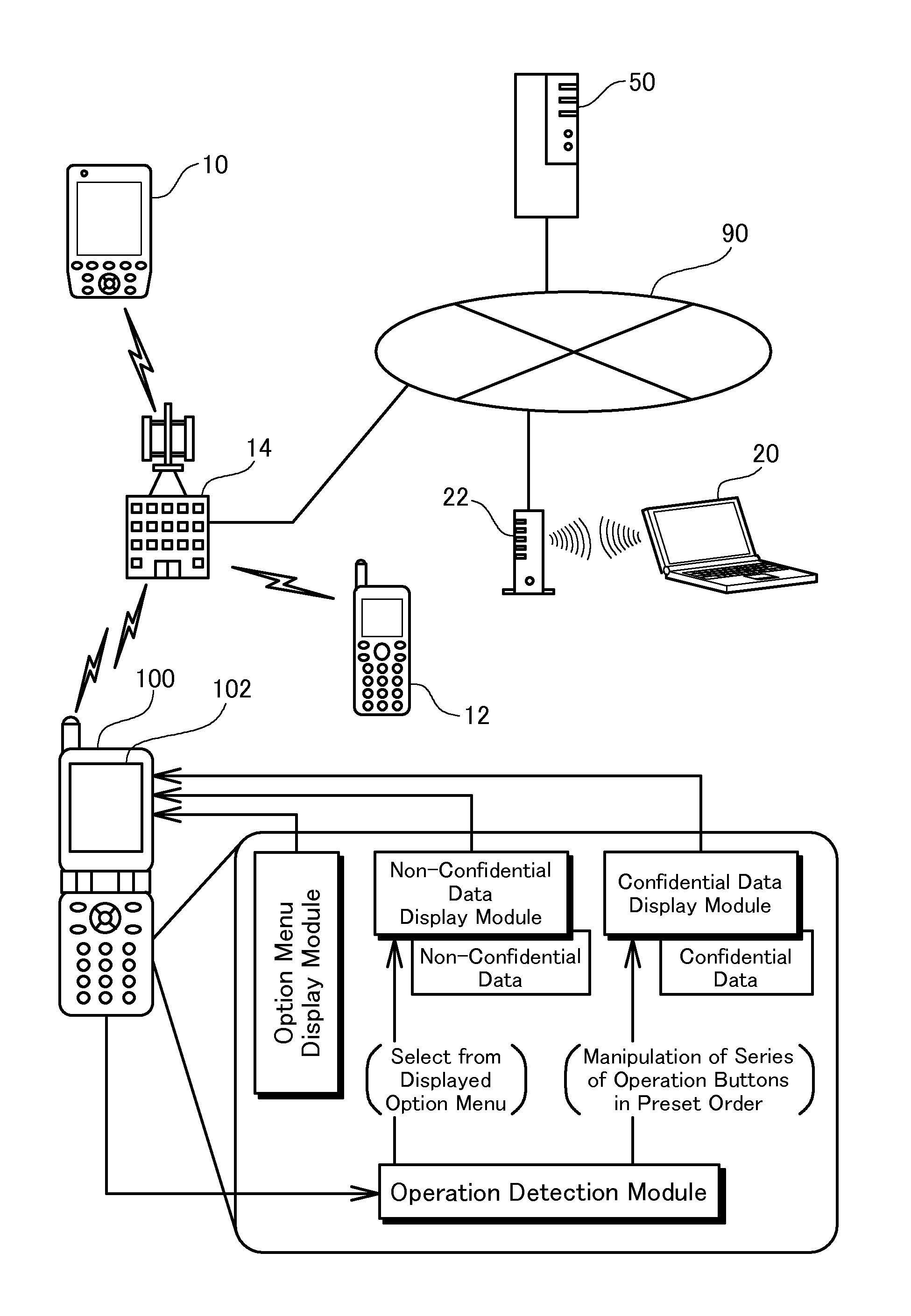 Information terminal device and character data display method