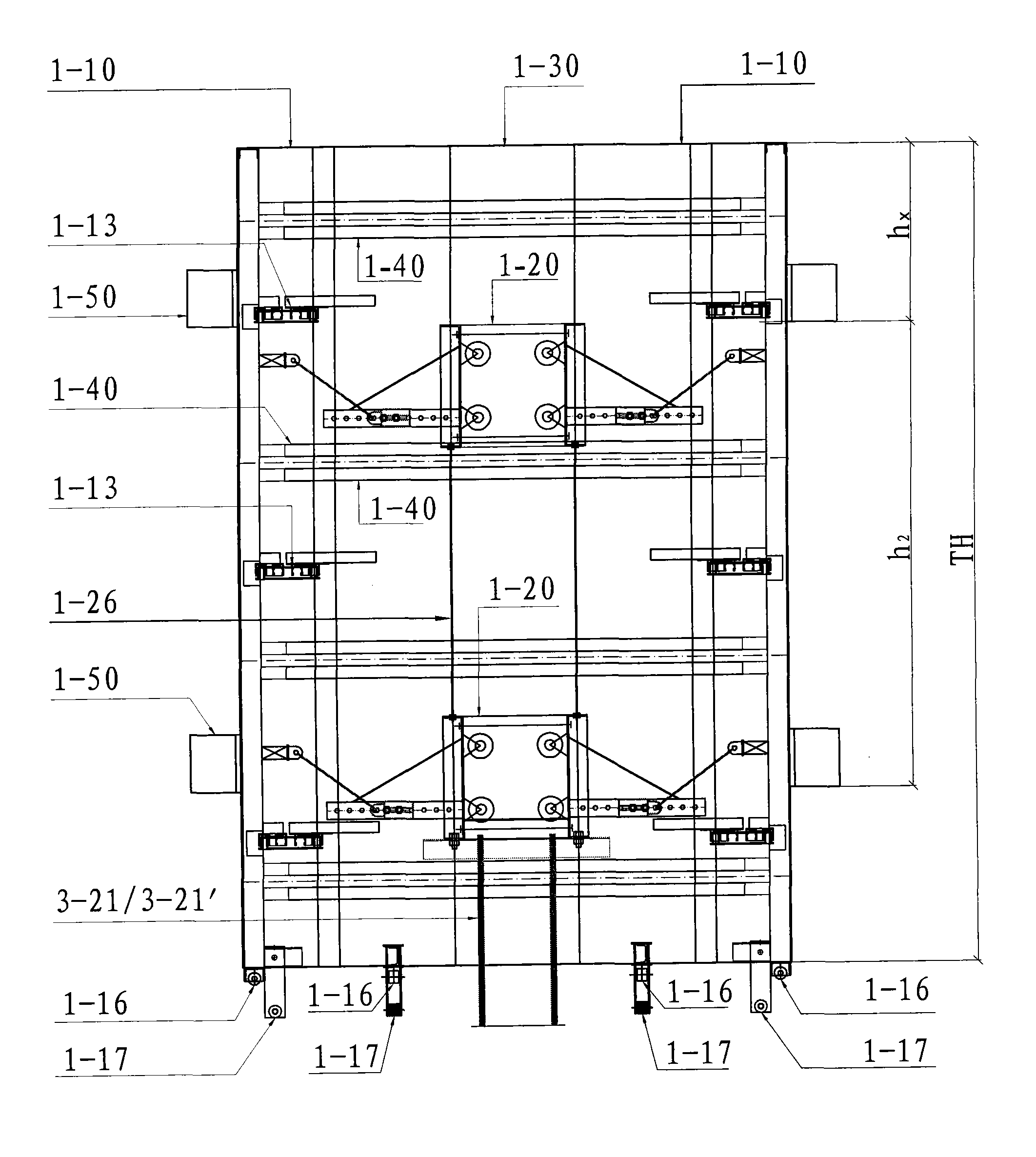 Tool type building shaft/elevator shaft climbing formwork