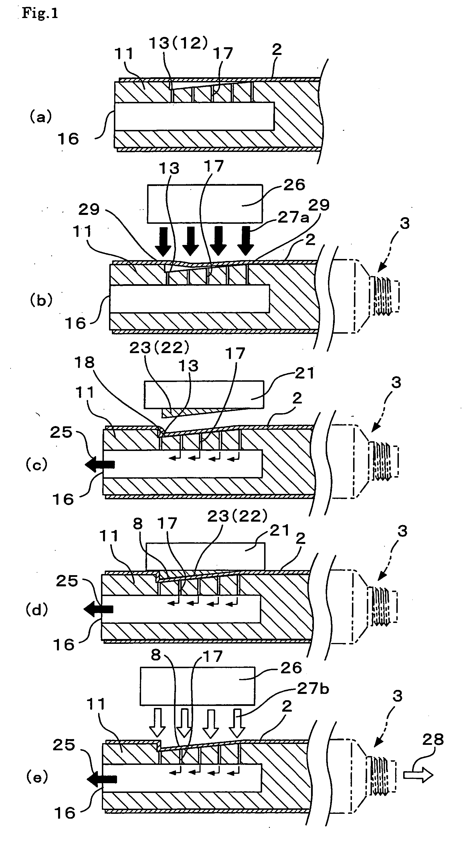 Method of processing synthetic resin tubular body and tube container