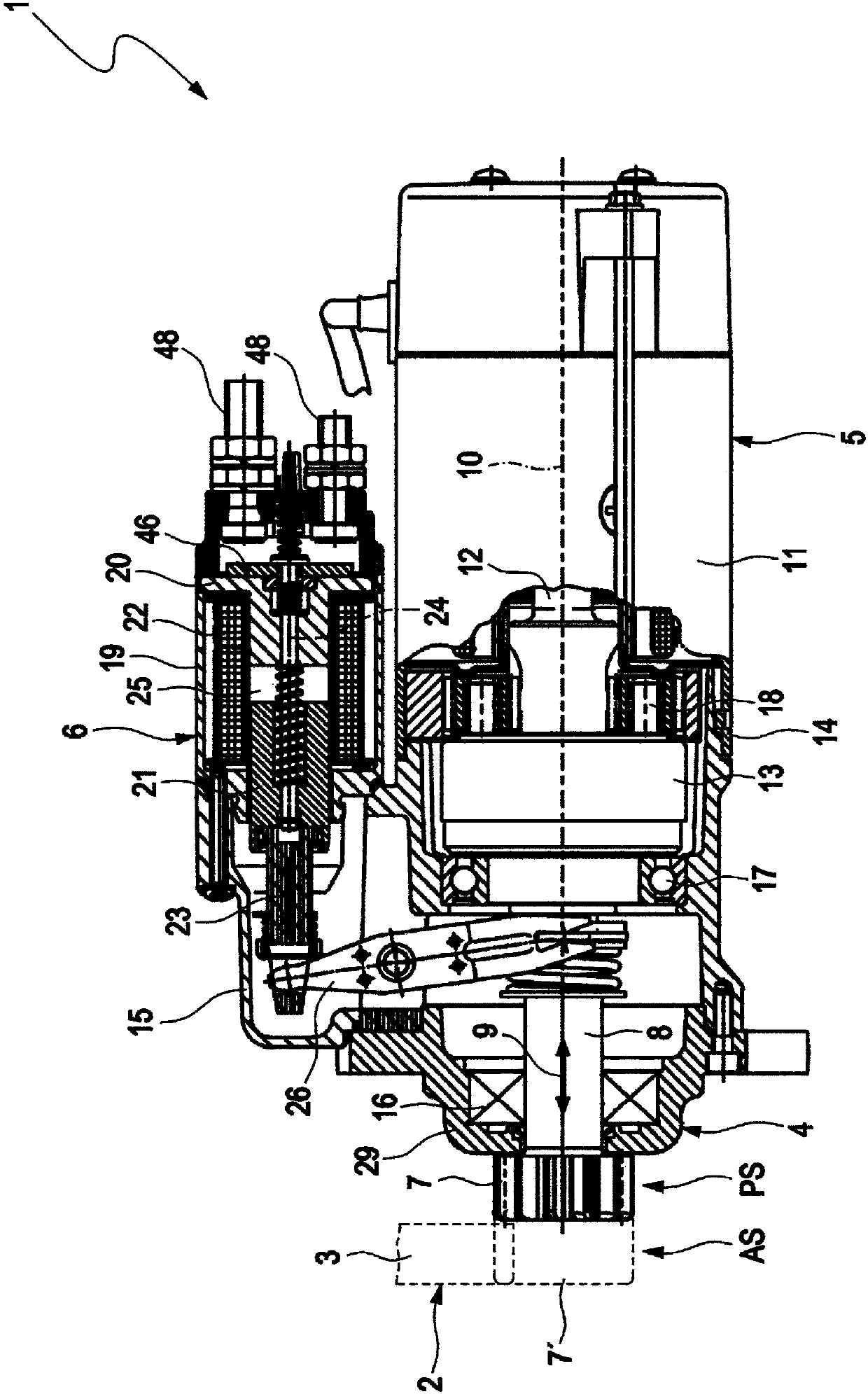 Starter for an internal combustion engine