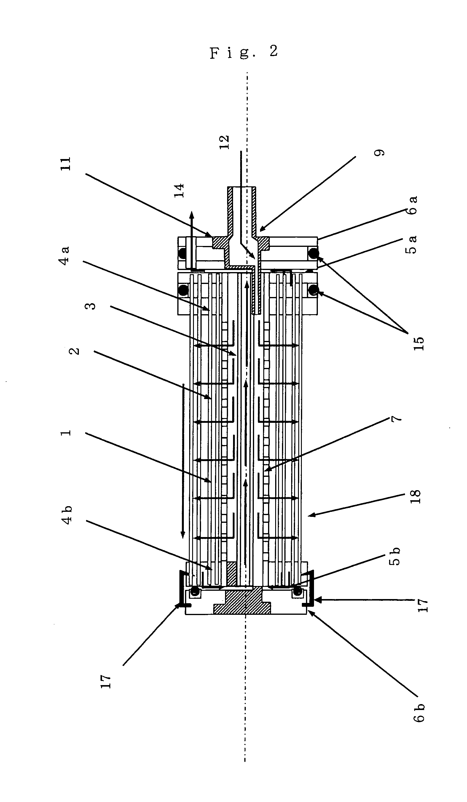Hollow fiber membrane submodule and module including the same