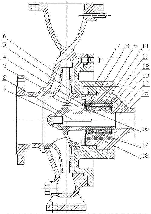 Guide bearing structure of hot water circulation pump