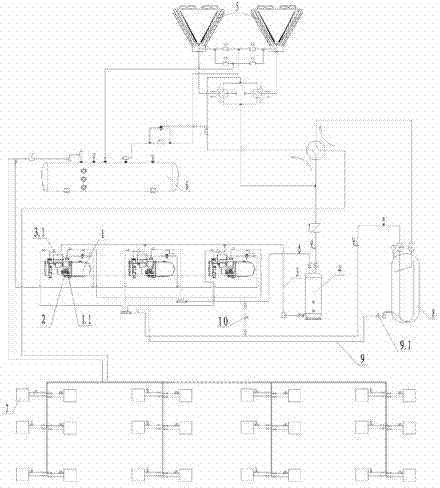 Safety control method for lubricating oil of multi-unit air conditioner of screw compressor