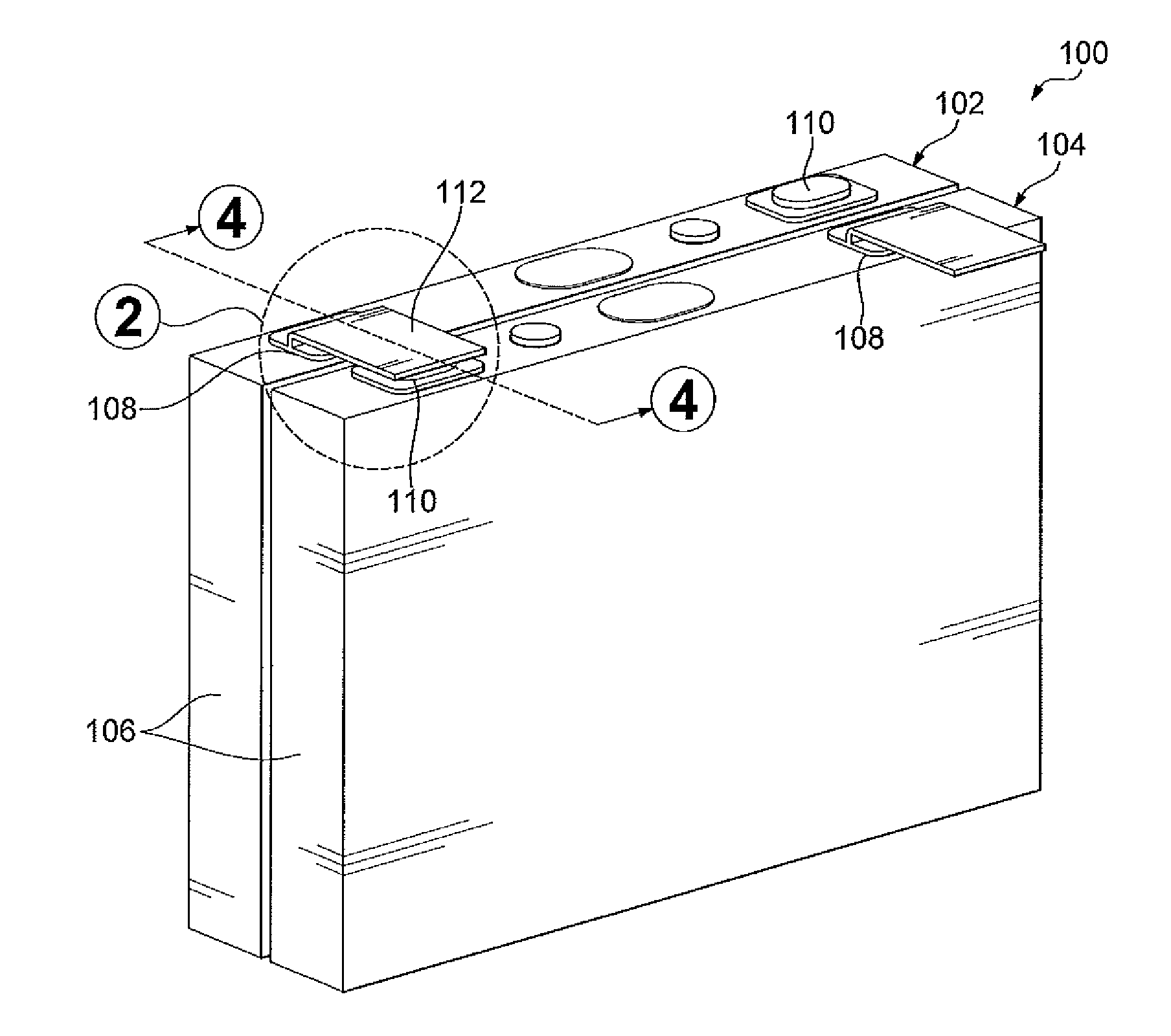Battery cell with integrated busbar
