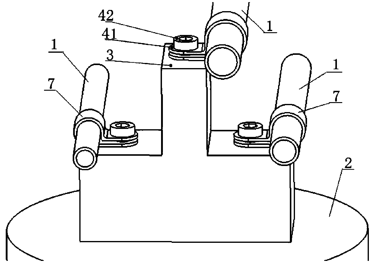 Multi-pipeline multi-class supporting rigidity pipeline connecting device for hydraulic pipeline test