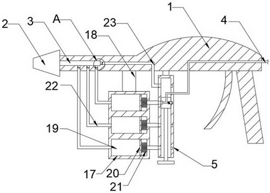 A paint spraying device for automobile door panel processing