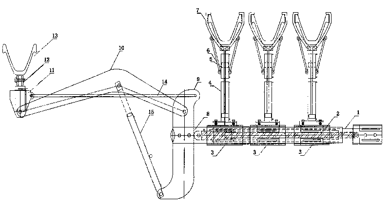 Suspended combined hydraulic beaming device