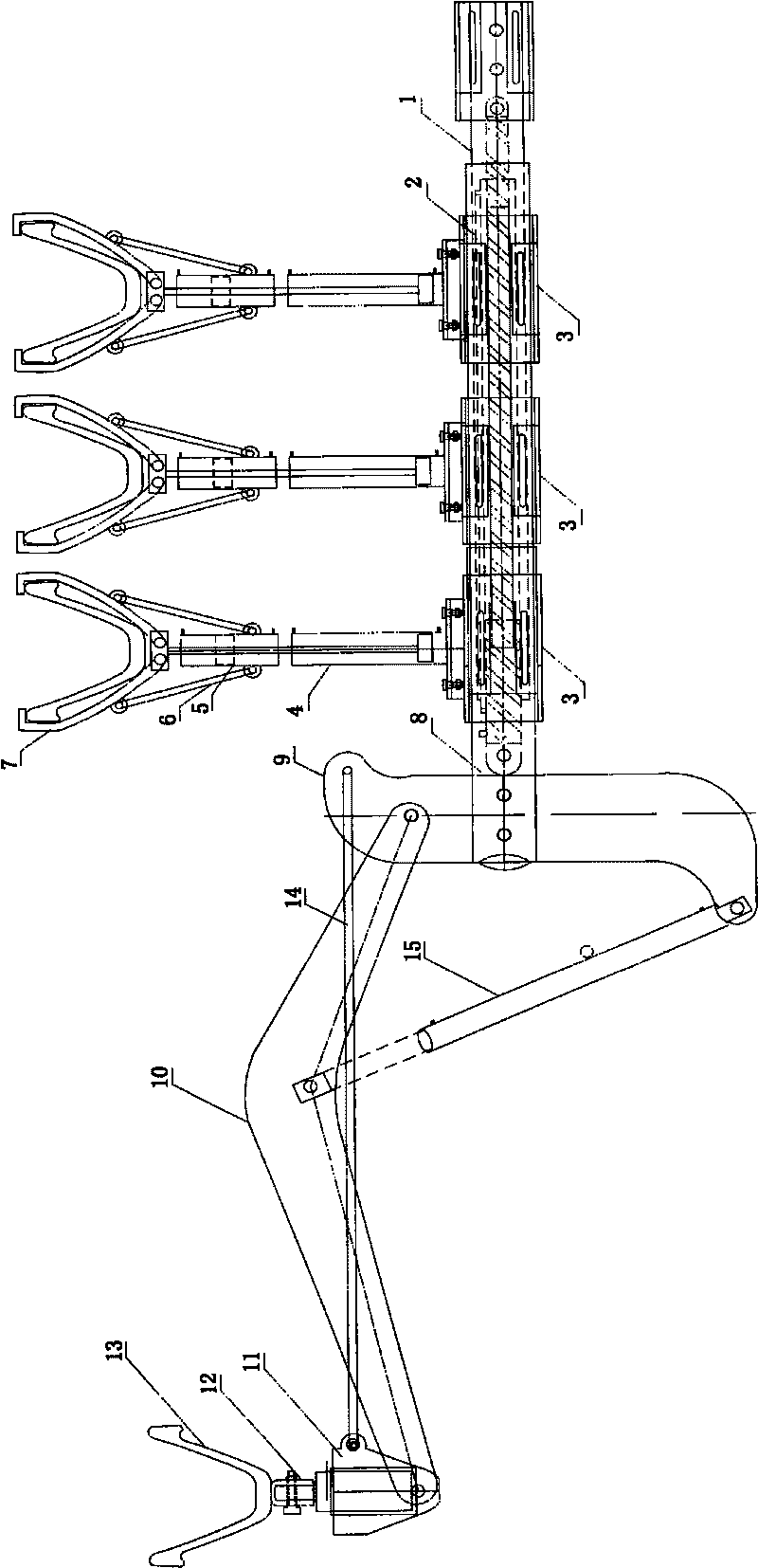 Suspended combined hydraulic beaming device
