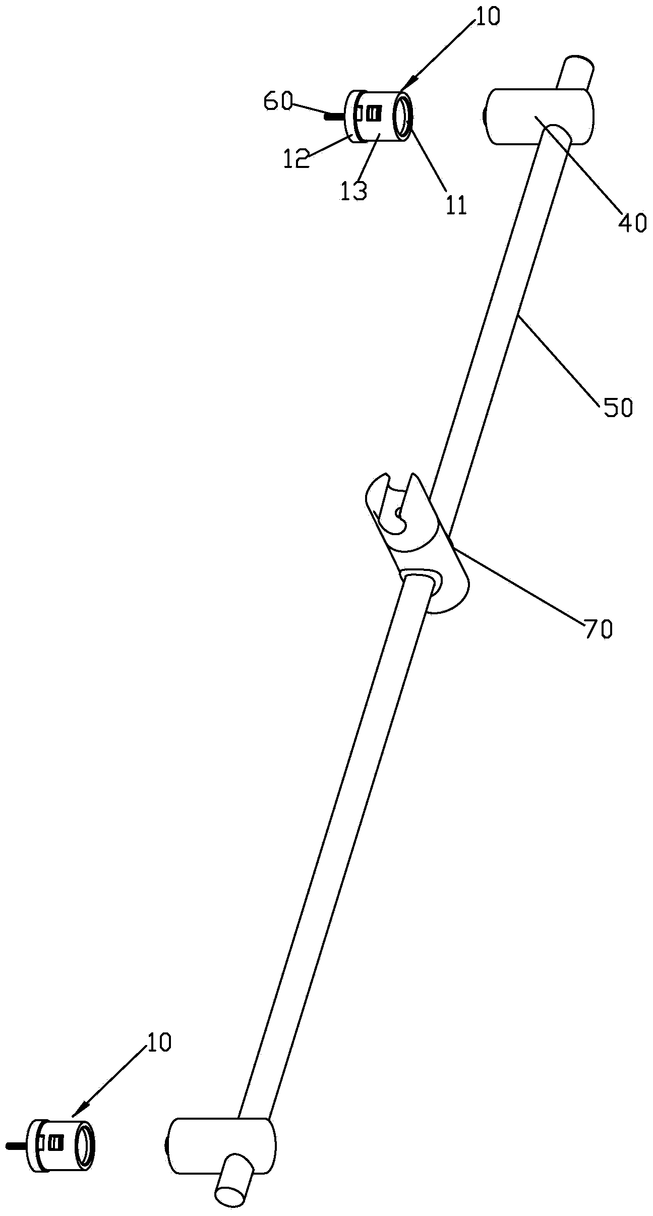 Rapid wall base demounting and mounting component and method and lifting rod