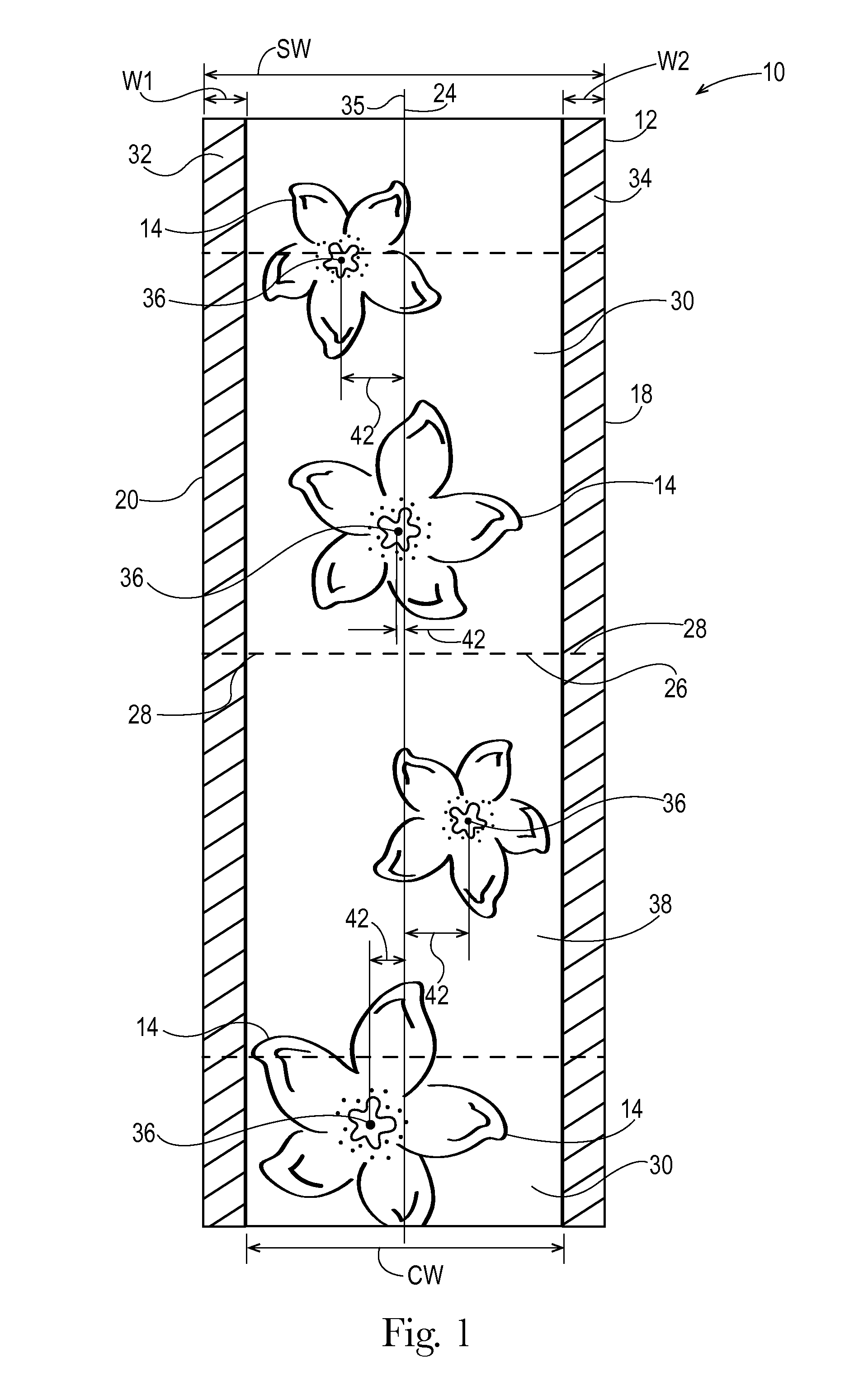 Method for producing an absorbent paper product having visual elements