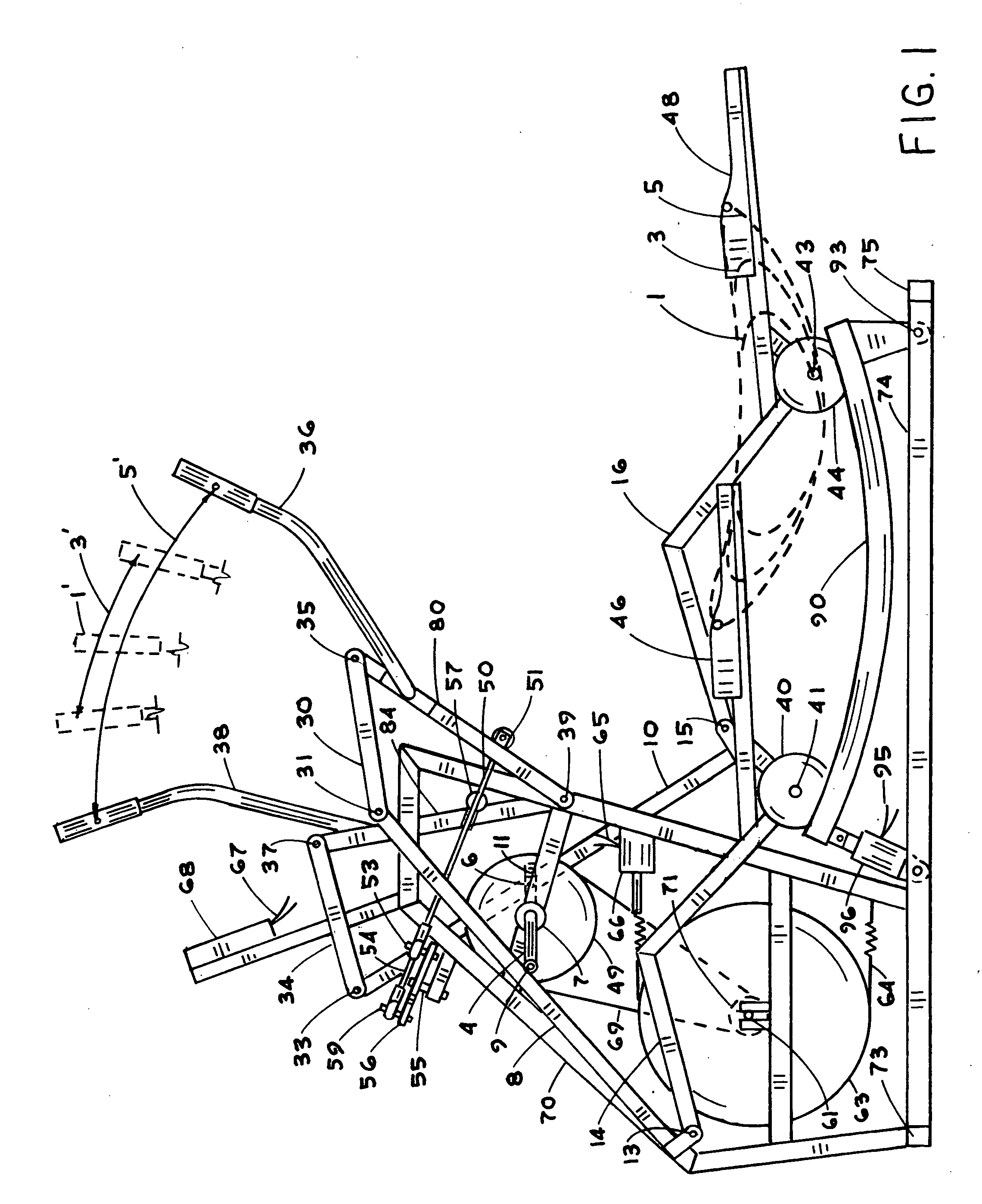 Free track elliptical exercise apparatus