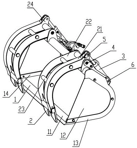 Dual-purpose holding fork bucket of loading machine