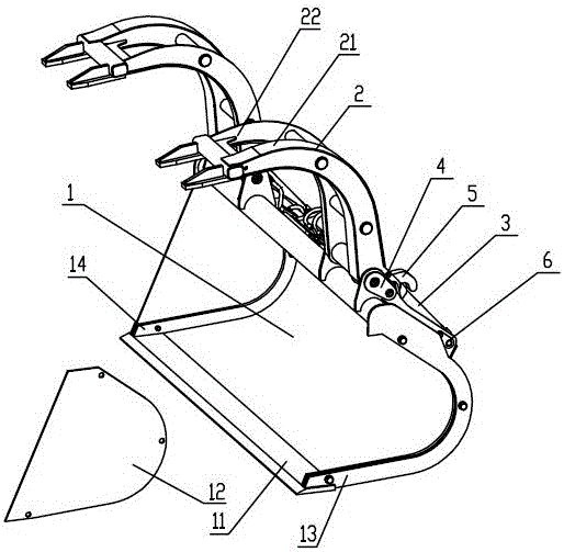 Dual-purpose holding fork bucket of loading machine